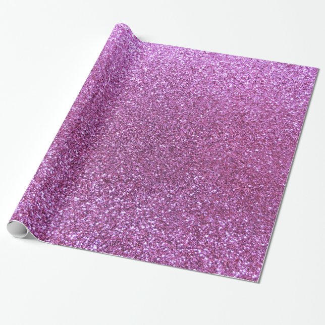 Pastellfärgat lilaglitter presentpapper (Utrullad)