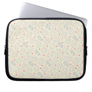 Pastellfärgat lyckligt tandmönster laptop fodral