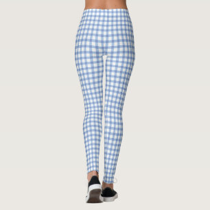 Pastellfärgat mönster för blåttGinghamkontroll Leggings