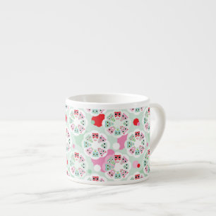 pastellfärgat mönster för blommaugglabakgrund espressomugg