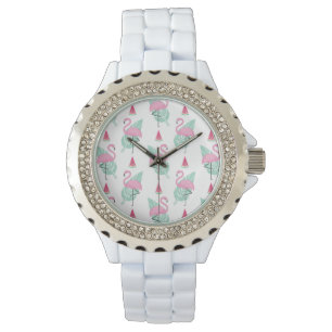 Pastellfärgat mönster för Flamingo & för Armbandsur