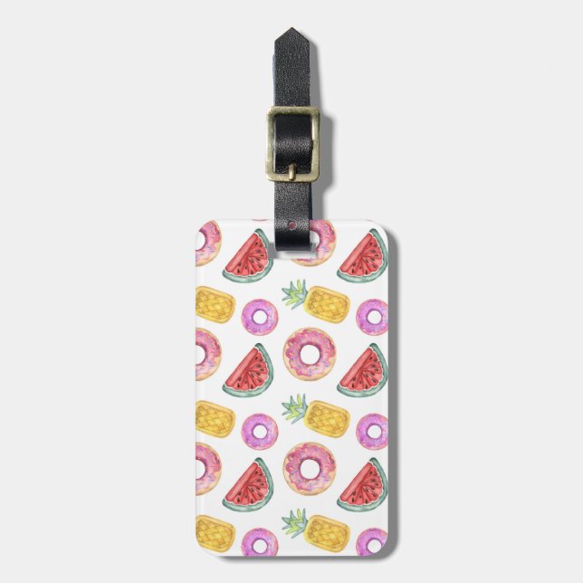 Pastellfärgat mönster för vattenfärgbassängflöte bagagebricka (Vertikal Framsida)