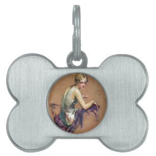 Pastellfärgat porträtt ID-bricka husdjur