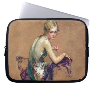 Pastellfärgat porträtt laptop sleeve