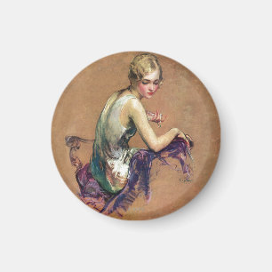 Pastellfärgat porträtt magnet