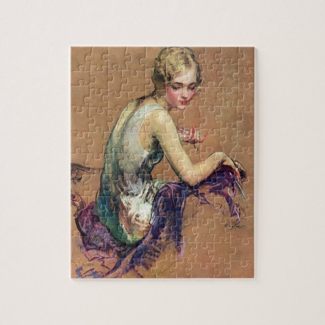 Pastellfärgat porträtt pussel (Vertikal)