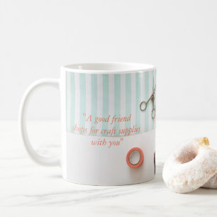 Pastellfärgat riktigt vänhantverktema kaffemugg