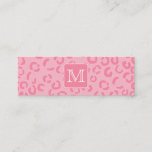 Pastellfärgat rosa Leopardtryck. Beställnings- Mini Visitkort