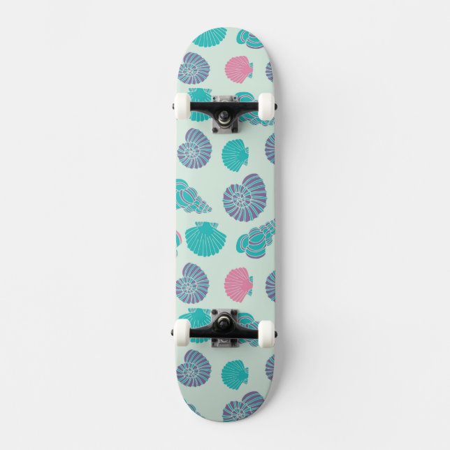 Pastellfärgat snäckskalmönster 1 old school skateboard bräda 21,6 cm (Framsida)