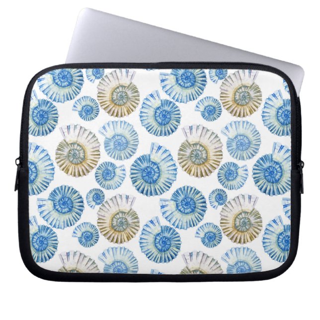Pastellfärgat snäckskalmönster 2 laptop sleeve (Framsidan)