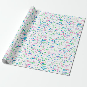 Pastellfärgat Splatterkonfettitryck Presentpapper