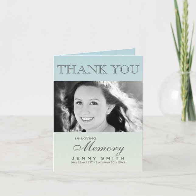 Pastellfärgat tack för sympati för blåttOmbré foto (Framsida)