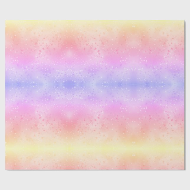 Pastellfärgat tie-dye-mönstrat inpackningspapper,  presentpapper (Platt)