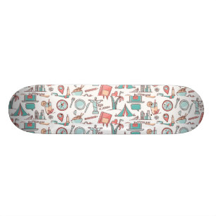 Pastellfärgat turist- mönster skateboard bräda 21,5 cm