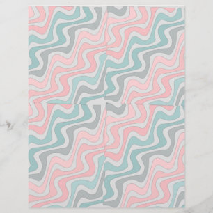 Pastellfärgat vågigt linje Scrapbookpapper