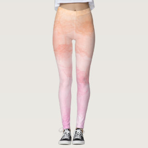 Pastellfärger konstnärligt vattenfärg-målat mönste leggings