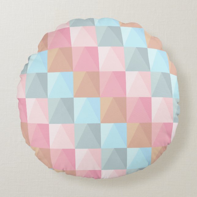 Pastellfärger Rund Kudde (Framsidan)