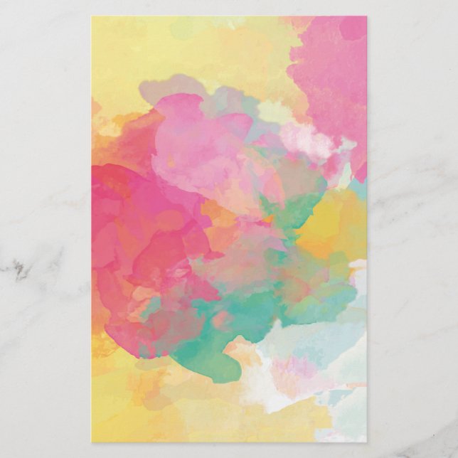 Pastellfärgerna Watercolor Brevpapper (Framsida)