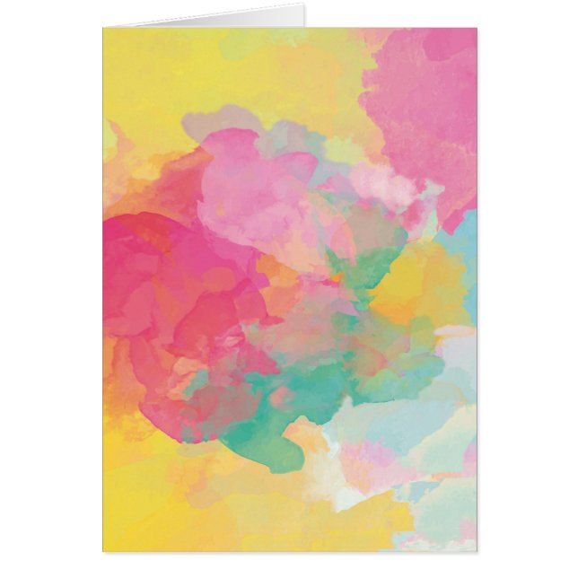 Pastellfärgerna Watercolor Hälsningskort (Framsidan)