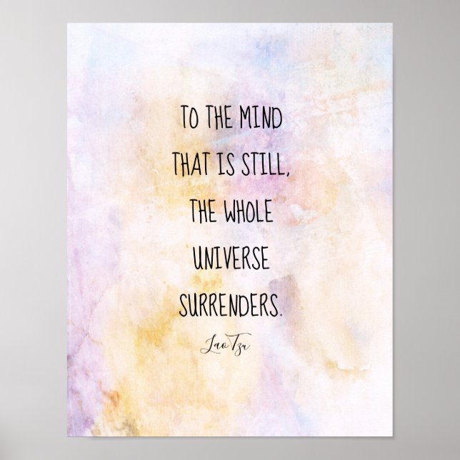 Pastellfärgsininspirationstext Lao Tzu Poster (Framsidan)