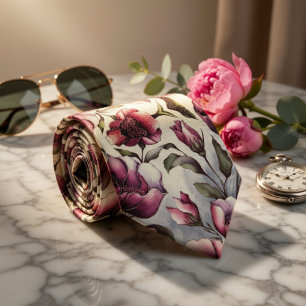 Pastellfärgskombination med blommor slips