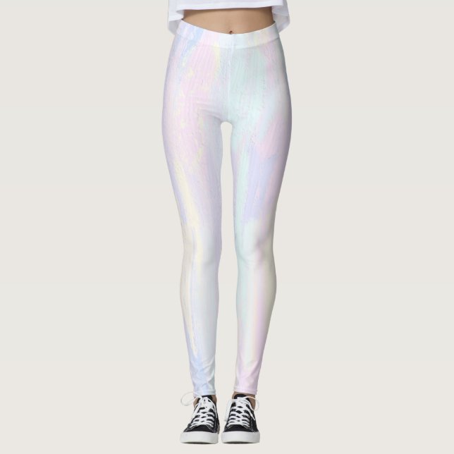 Pastellfärgstreck Leggings (Framsida)