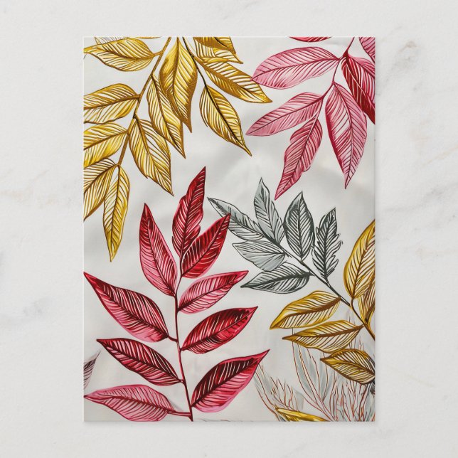 Pastellfärgstryck med vattenfärg Färgad Illustrati Vykort (Framsida)