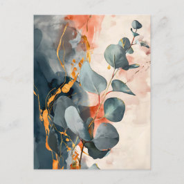 Pastellfärgstryck med vattenfärg Färgad Illustrati Vykort