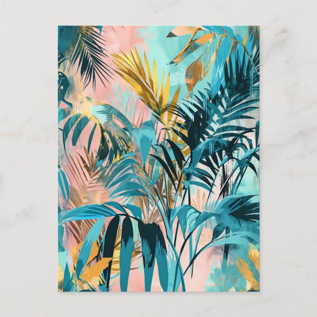 Pastellfärgstryck med vattenfärg Färgad Illustrati Vykort (Framsida)