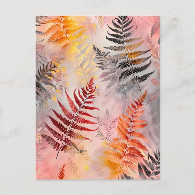 Pastellfärgstryck med vattenfärg Färgad Illustrati Vykort (Framsida)