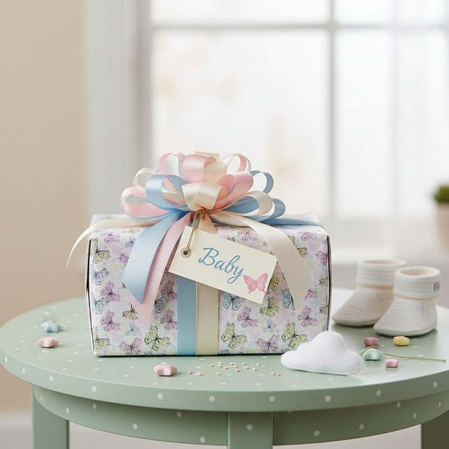 Pastellfjärilar Presentpapper (Skapare uppladdad)