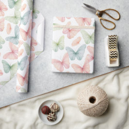 Pastellfjärilspapper Presentpapper