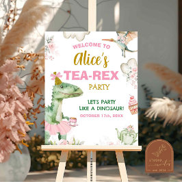 Pastellflickans dinosaur tutu Tea-Rex välkomstskyl Poster