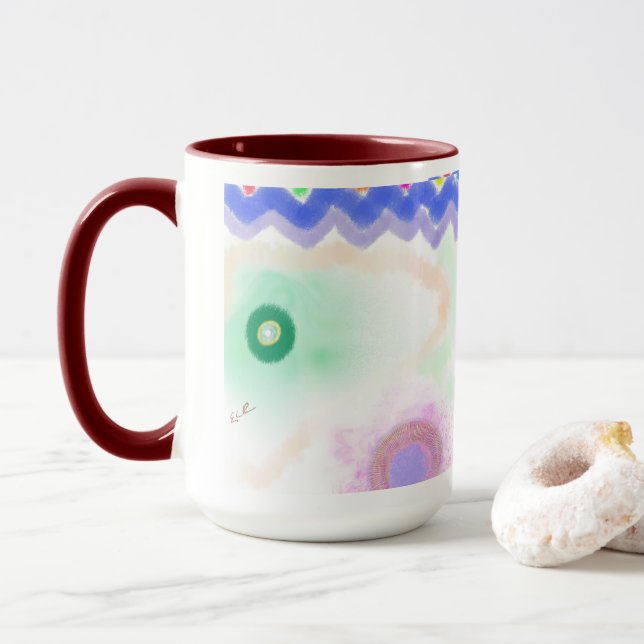 Pastellgalaxer Impressionistisk konst mugg (Med munk)