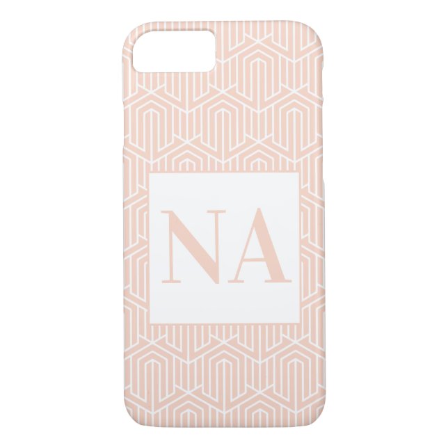 Pastellgeometrisk inledande / monogram Case-Mate iPhone skal (Baksida)