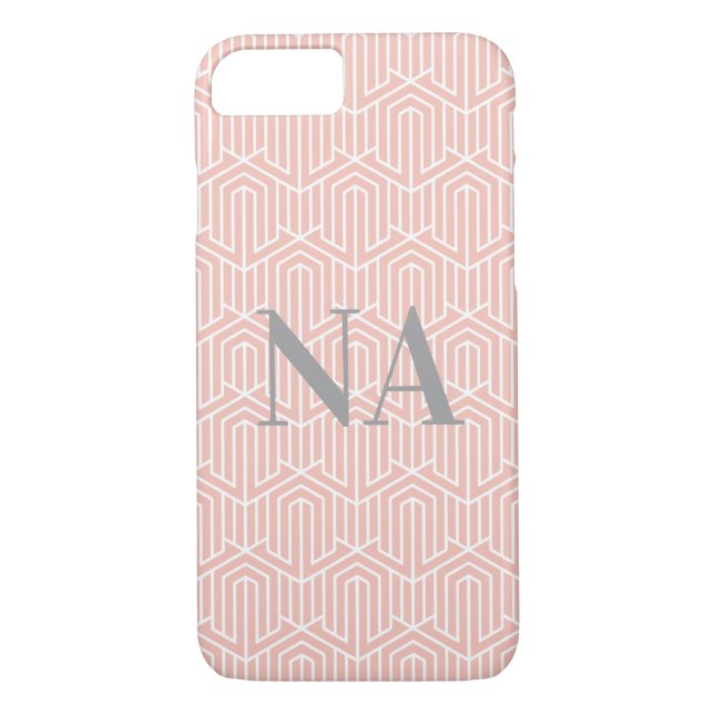 Pastellgeometrisk inledande / monogram Case-Mate iPhone skal (Baksida)