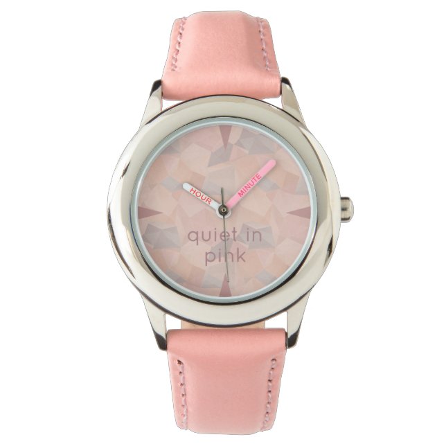 Pastellgeometrisk Pop | Rosa Anpassad Barn Armbandsur (Framsida)