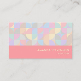 Pastellgeometriskt affärskort mönster visitkort