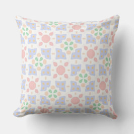 Pastellgeometriskt blommigt mjukt färgglatt kudde