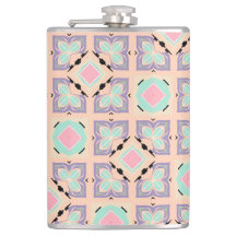 Pastellgeometriskt kakelmönster | Rosa Mint Lila