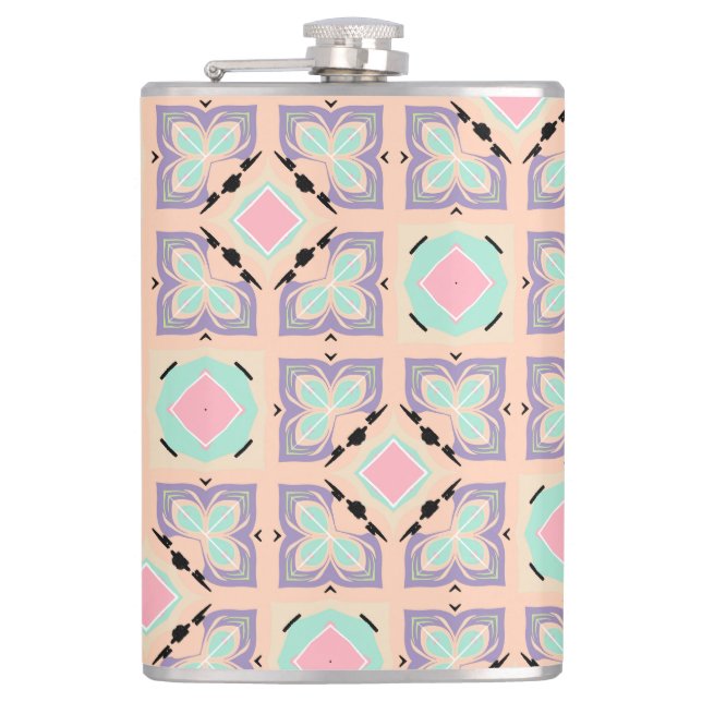Pastellgeometriskt kakelmönster | Rosa Mint Lila  Fickplunta (Framsidan)