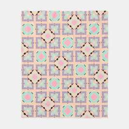 Pastellgeometriskt kakelmönster | Rosa Mint Lila Fleecefilt