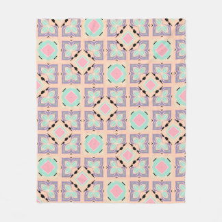 Pastellgeometriskt kakelmönster | Rosa Mint Lila Fleecefilt