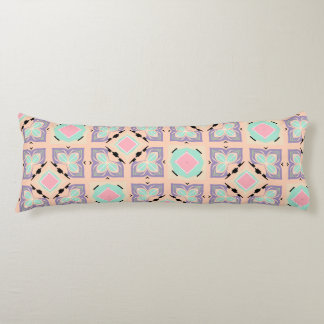 Pastellgeometriskt kakelmönster | Rosa Mint Lila Kroppskudde