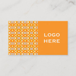 Pastellgeometriskt pixelmönster på levande orange visitkort
