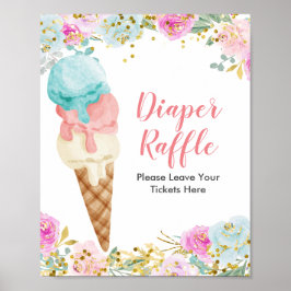 Pastellglass Vattenfärgsblöjor Raffle Poster