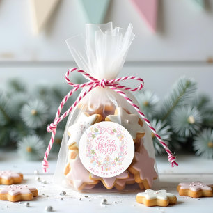 Pastellgodis God Jul önskas Runt Klistermärke