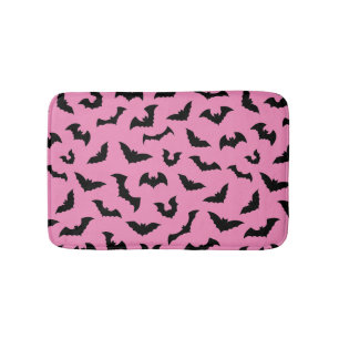 Pastellgotyp rosa fladdermöss mönster halloween badrumsmatta