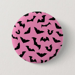Pastellgotyp rosa fladdermöss mönster halloween knapp