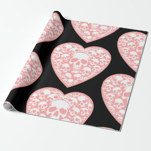 Pastellgotyp valentines rosa hjärtskalle presentpapper